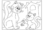 Página para colorir dia dos pais - gatinhos
