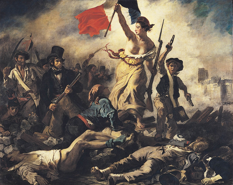 imagem Eugene Delacroix - A Liberdade Guiando o Povo - A RevoluÃ§Ã£o Francesa