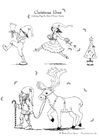 Página para colorir fadas do natal