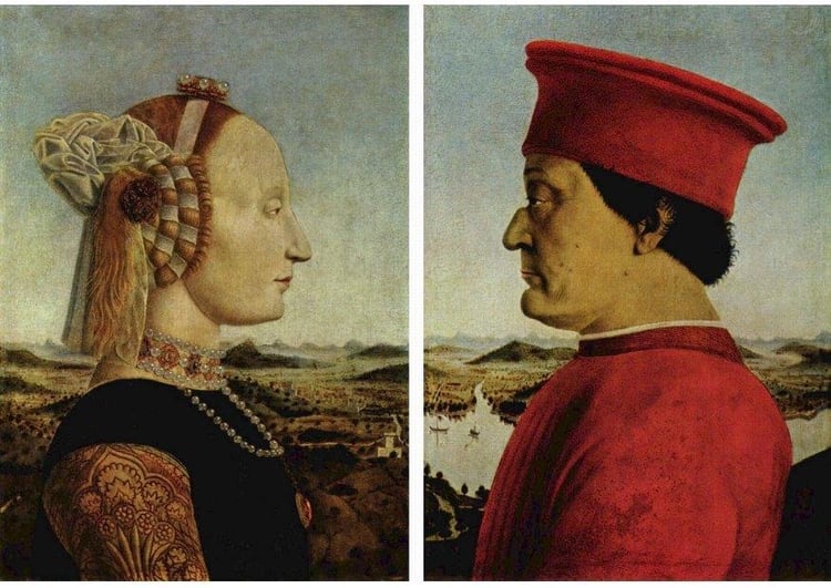 imagem Federico da Montefeltro e sua esposa Battista Sforza