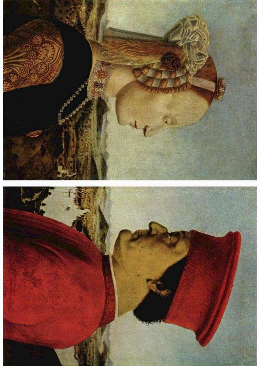 Federico da Montefeltro e sua esposa Battista Sforza