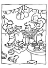 Página para colorir festa de aniversário