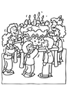 Página para colorir festa de aniversário