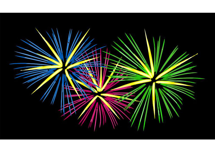 Desenhos de Fogos de Artifício para colorir - Páginas para impressão grátis