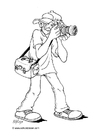 Página para colorir fotógrafo