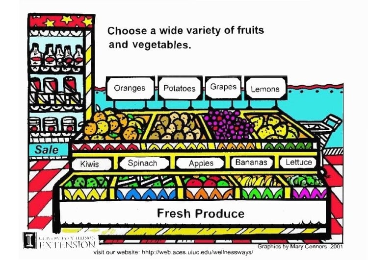 imagem frutas e verduras frescas 