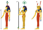 imagem Hathor, Seshat e Mut