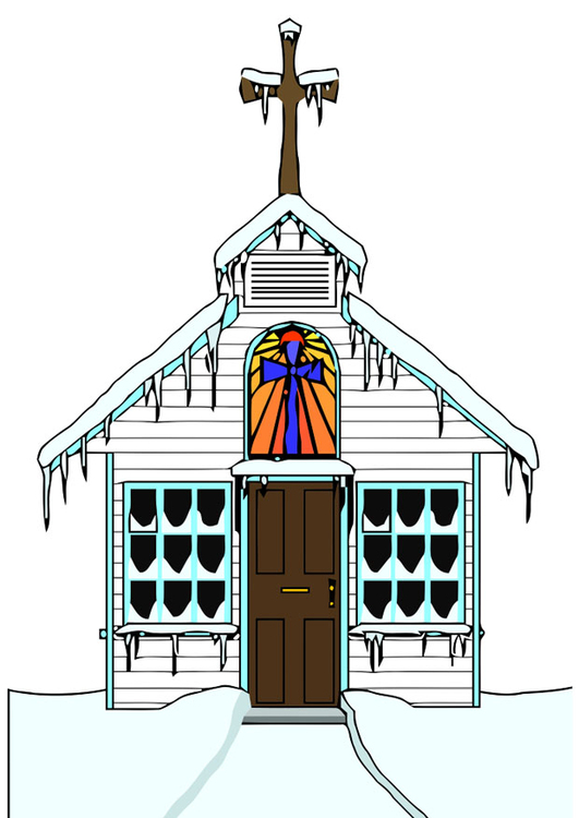 imagem igreja no inverno