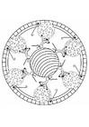 Página para colorir mandala de natal