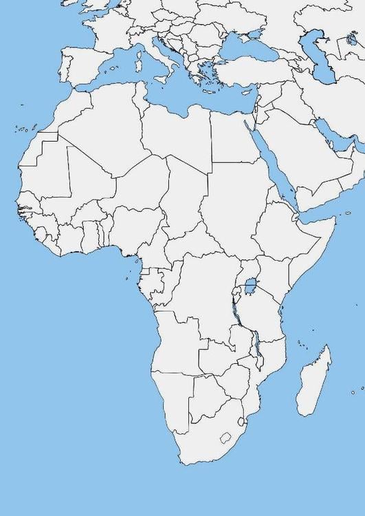 mapa da Ãfrica em branco