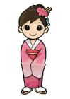 imagem menina de quimono