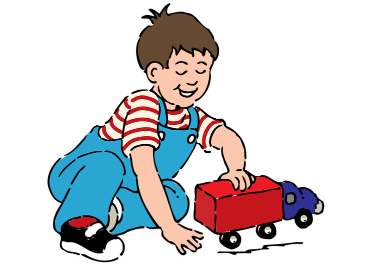 imagem menino com um carrinho 