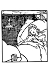 Página para colorir noite - dormir