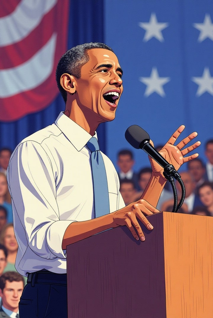 O presidente Obama faz um discurso