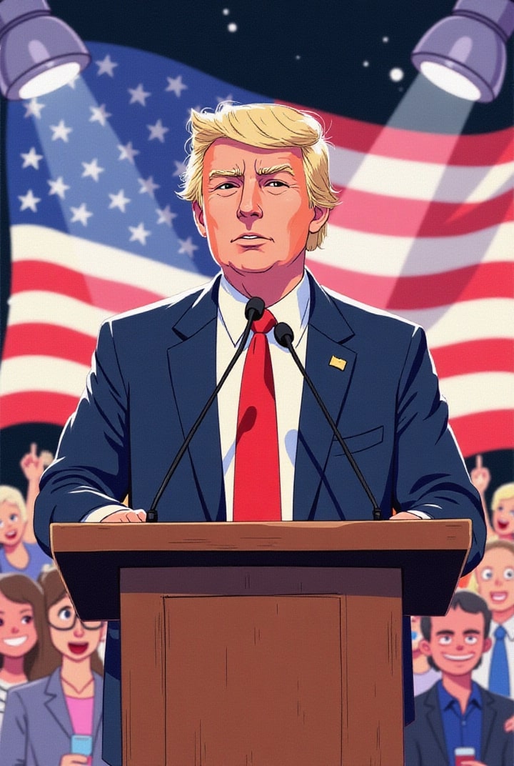 imagem o presidente trump se dirige aos apoiadores