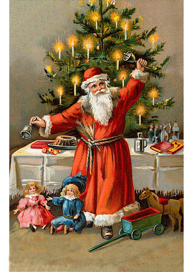 Imagem Papai Noel na árvore de Natal - Imagens Grátis Para Imprimir - img  20472