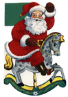 imagem Papai Noel no cavalinho de balaço 