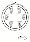 Página para colorir relógio das emoções
