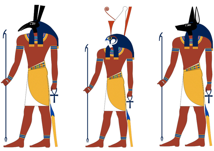 imagem Set, Horus, Anubis