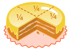 imagem torta - um pedaço de um quarto