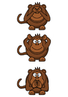 três macacos sábios