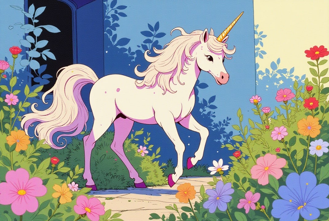 unicórnio na floresta