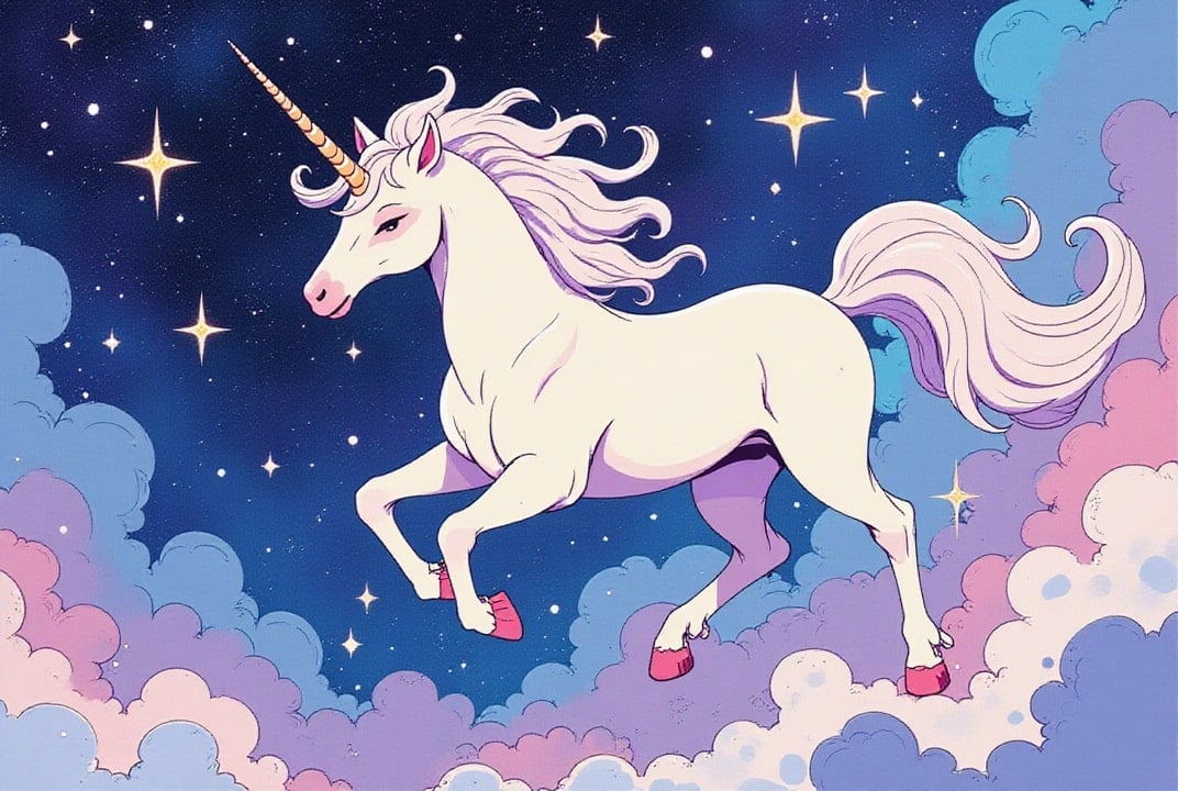 imagem unicÃ³rnio na noite