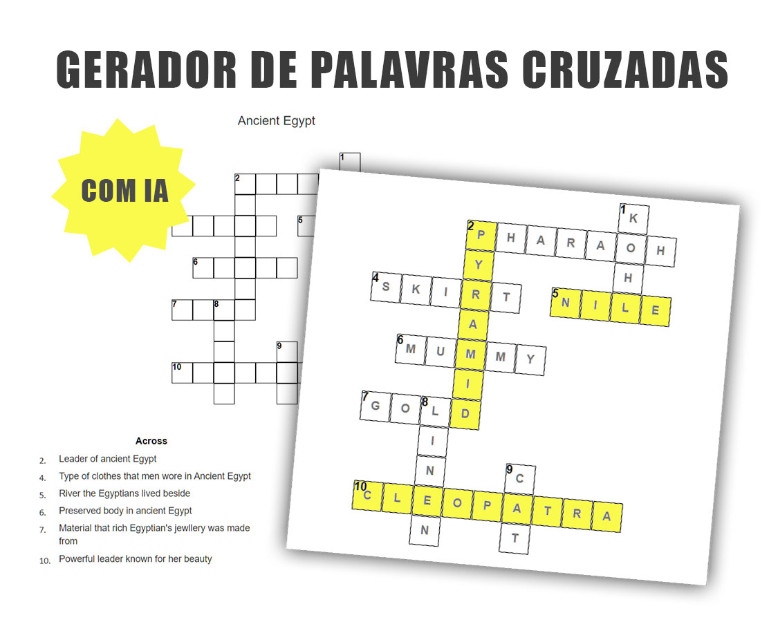 Criar palavras cruzadas - gerador online com IA