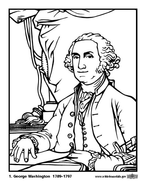 01 george washington Página para colorir 01 george washington