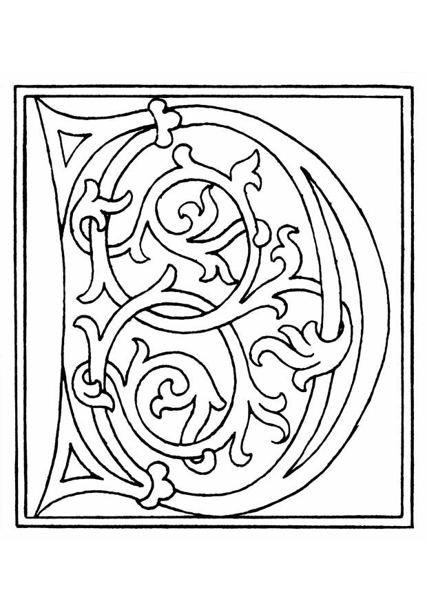 01a. alfabeto d Página para colorir 01a. alfabeto d