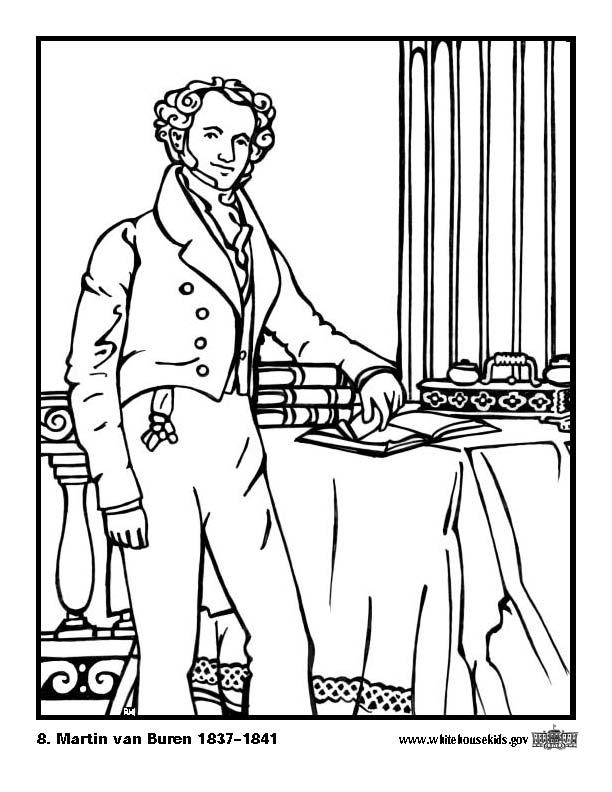 08 martin van buren Página para colorir 08 martin van buren