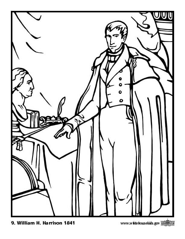 09 william h. harrison Página para colorir 09 william h. harrison
