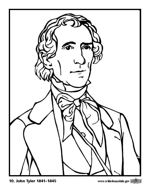 10 john tyler Página para colorir 10 john tyler