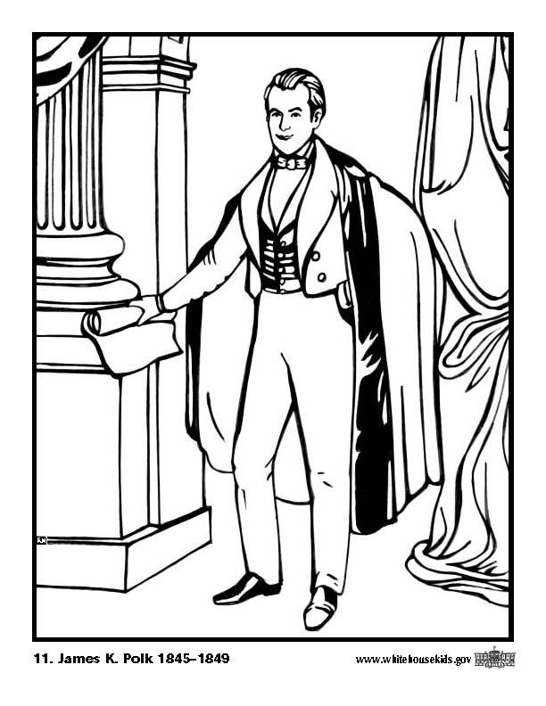 11 james k. polk Página para colorir 11 james k. polk
