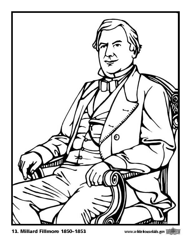 13 millard fillmore Página para colorir 13 millard fillmore