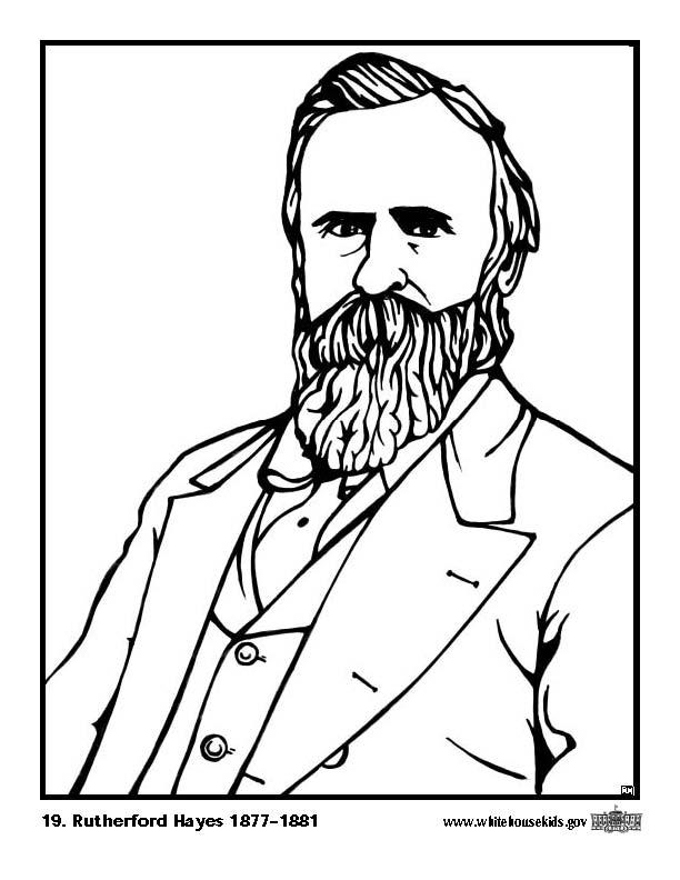 19 rutherford hayes Página para colorir 19 rutherford hayes