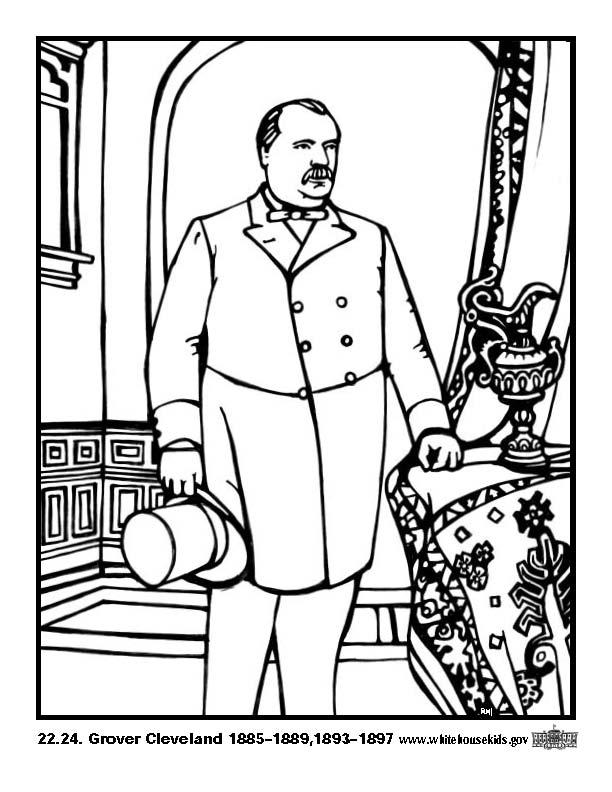 Página para colorir 22 - 24 grover cleveland