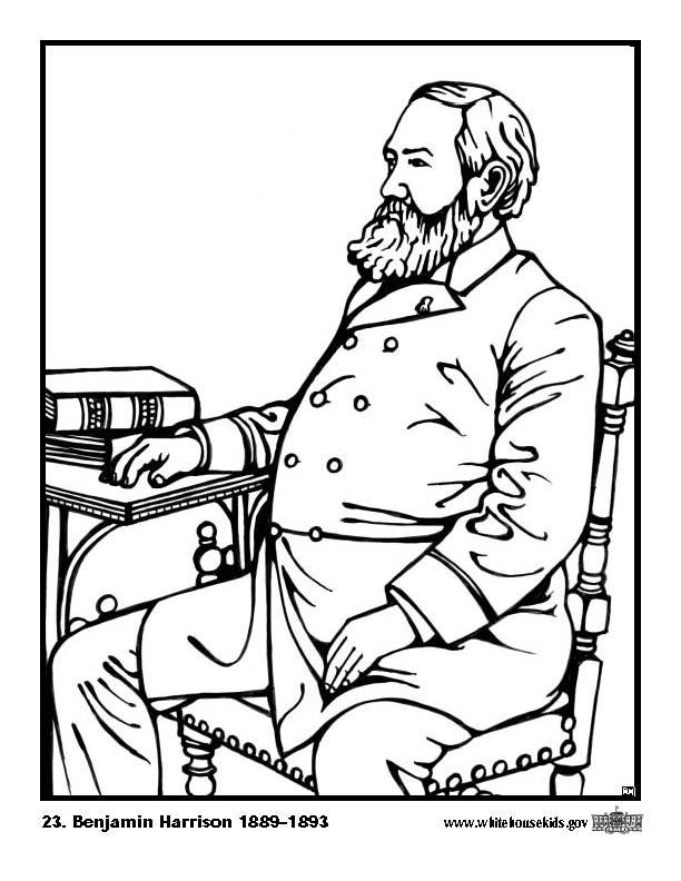 23 benjamin harrison Página para colorir 23 benjamin harrison