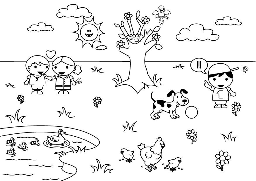 2b primavera Página para colorir 2b primavera