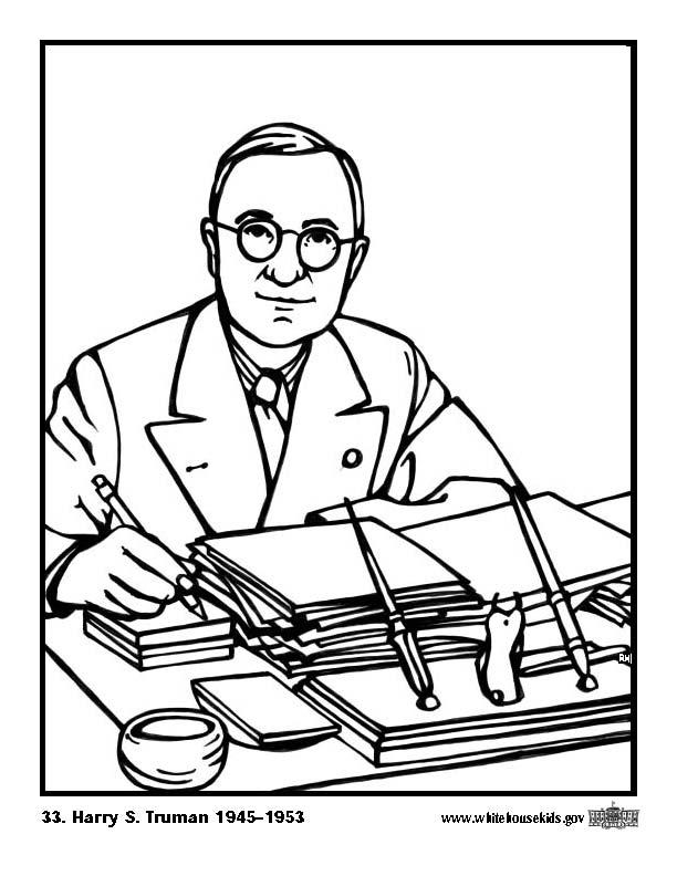 33 harry s. truman Página para colorir 33 harry s. truman