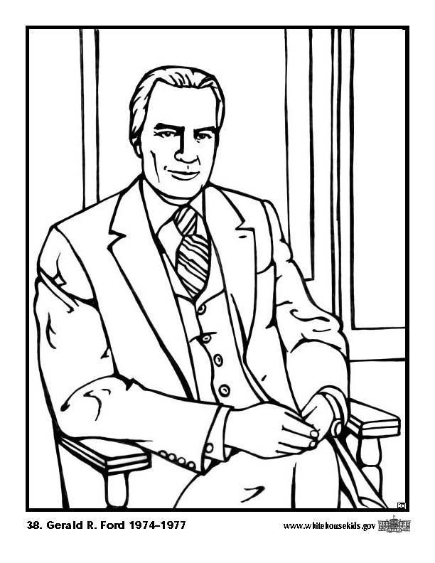 38 gerald r. ford Página para colorir 38 gerald r. ford