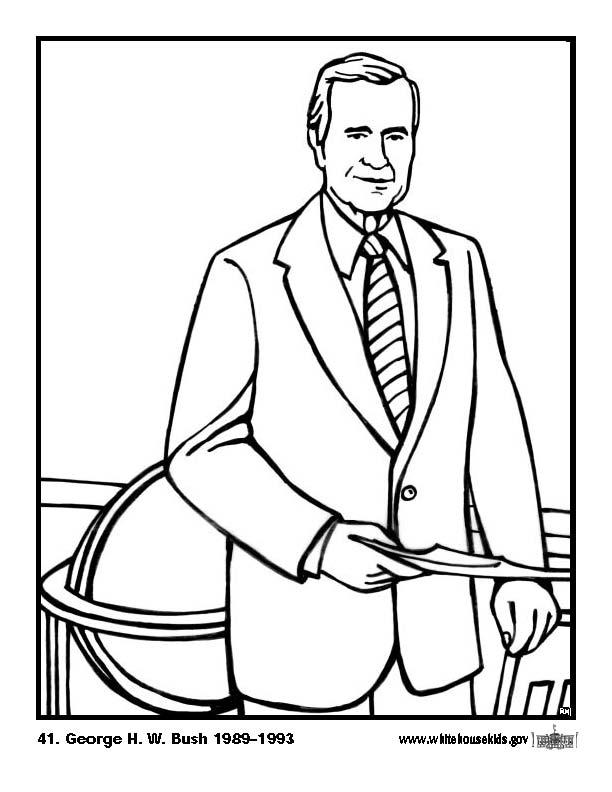 Página para colorir 41 george h. w. bush
