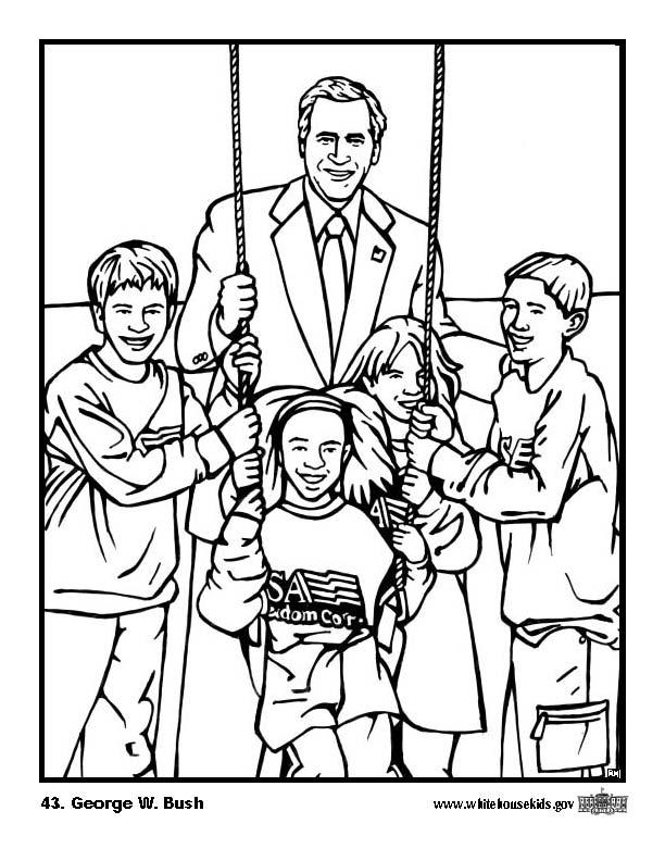 43 george w. bush Página para colorir 43 george w. bush