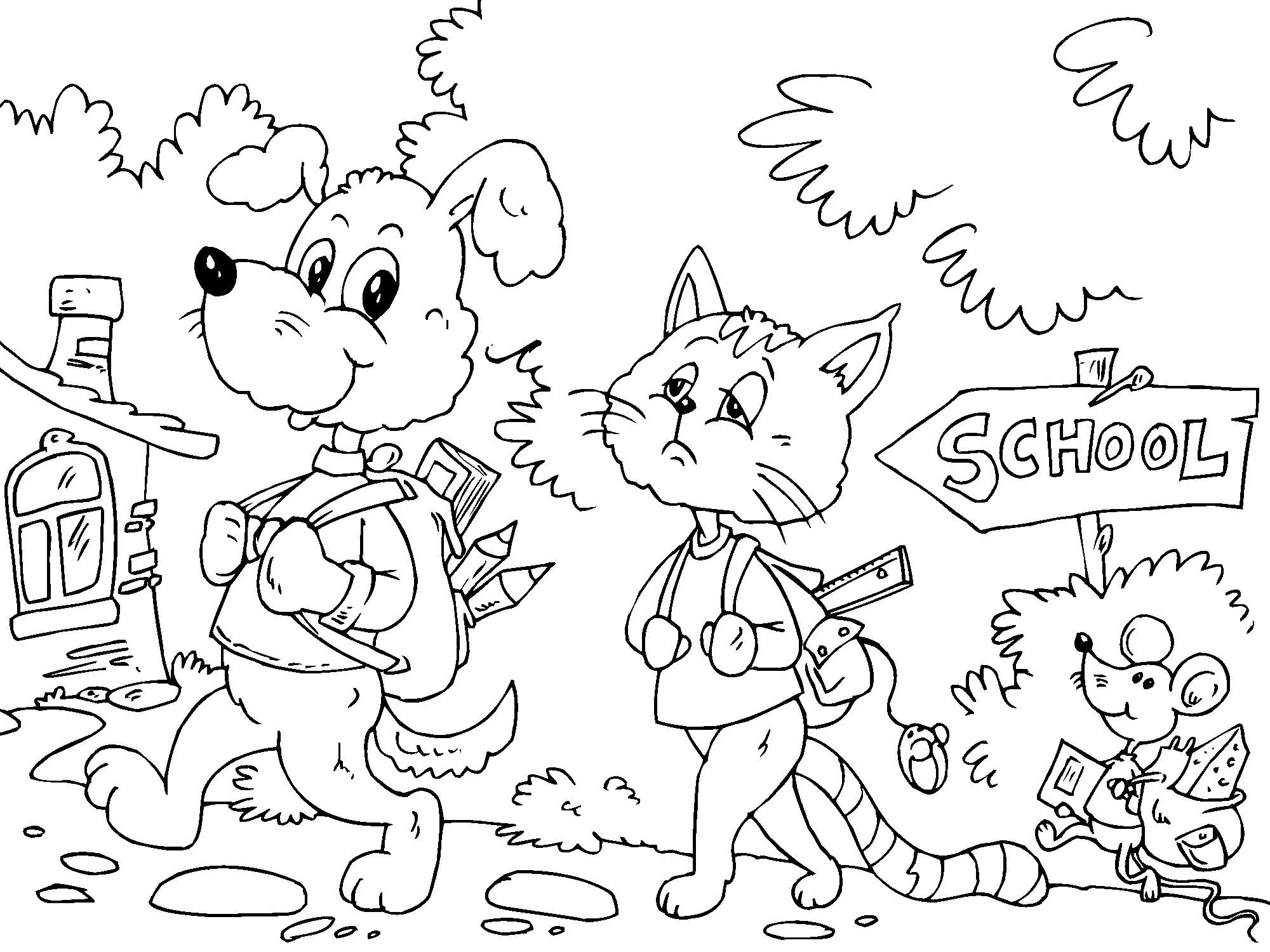 a caminho da escola Página para colorir a caminho da escola
