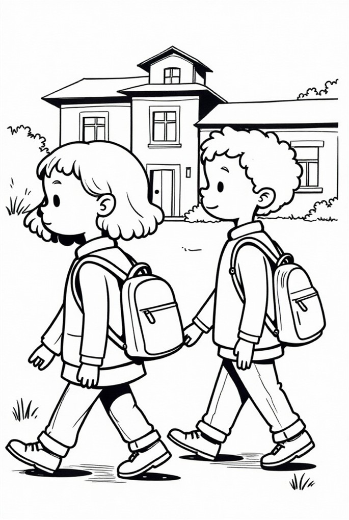 a caminho da escola Página para colorir a caminho da escola