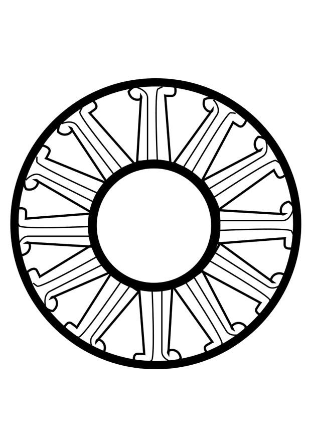 a roda do darma Página para colorir a roda do darma