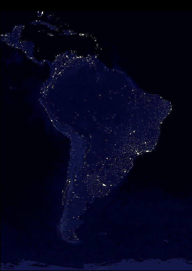 a terra a noite - A¡reas urbanizadas na amA©rica do sul Foto a terra a noite - A¡reas urbanizadas na amA©rica do sul