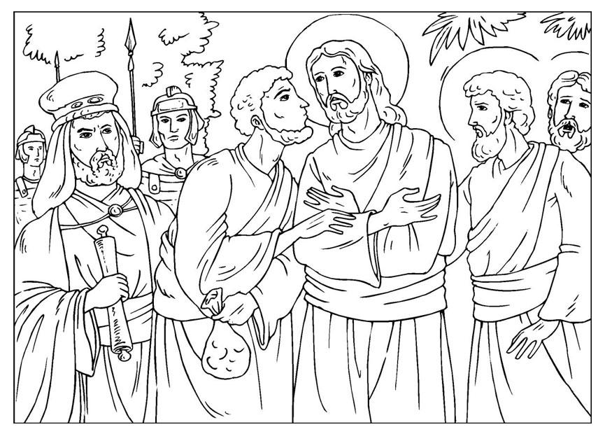 a traiA§A£o de judas Página para colorir a traiA§A£o de judas