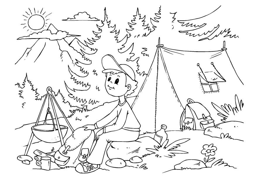 acampar Página para colorir acampar