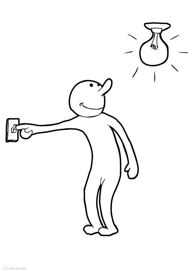 acender a luz Página para colorir acender a luz